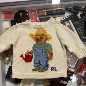 Ralph Lauren Cream and Tan Knit Sweater